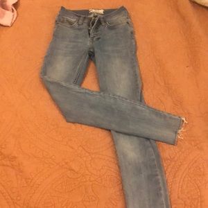 FREE PEOPLE skinny jeans light blue high waisted